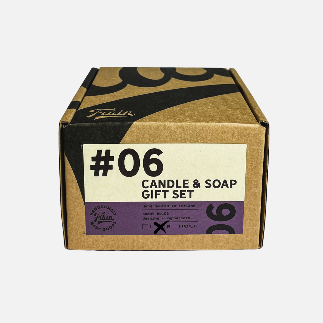 FIÁIN - Candle & Soap Gift Set | Mini: 03 | Leather & Oudh