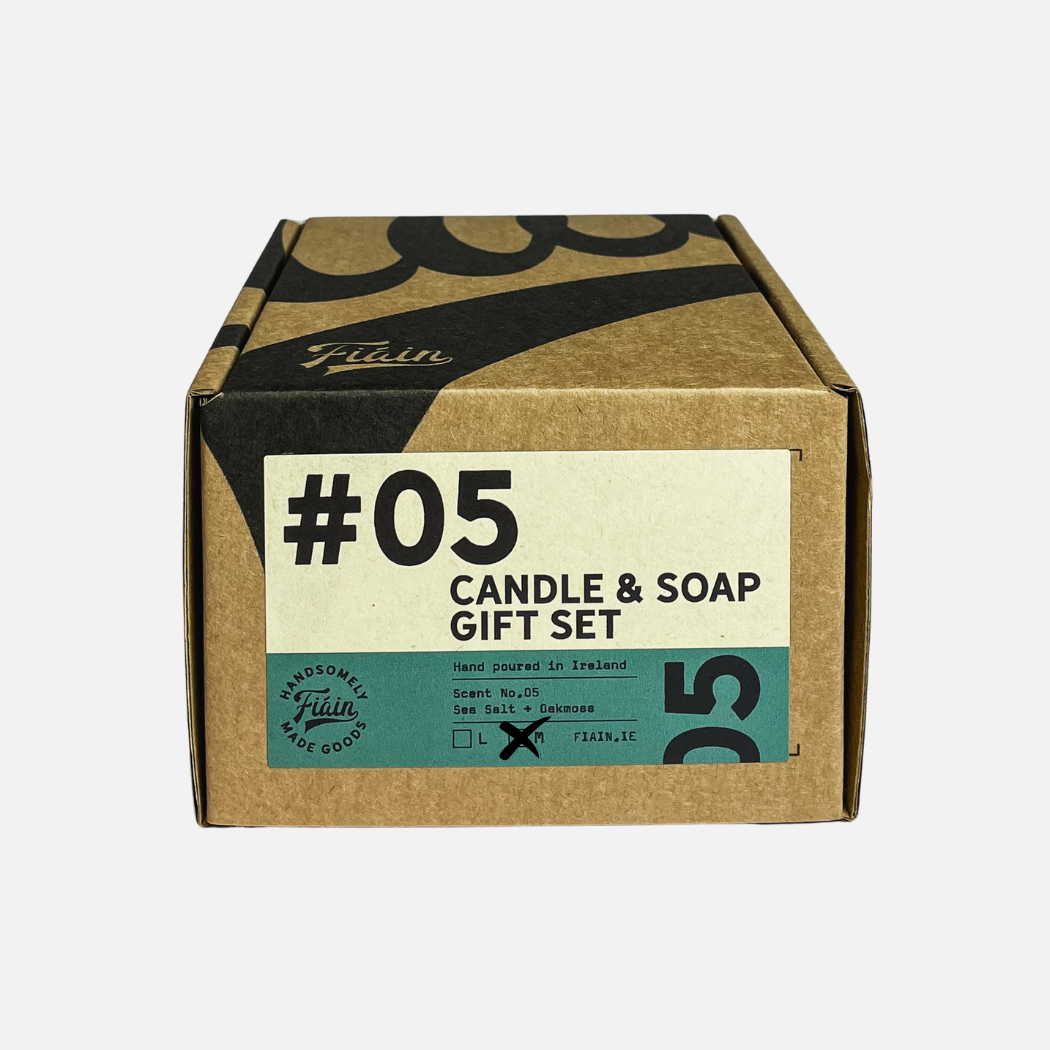 FIÁIN - Candle & Soap Gift Set | Mini: 03 | Leather & Oudh